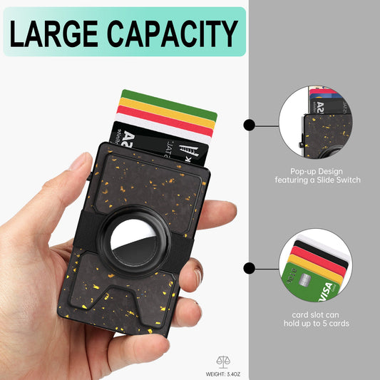 TOYFID Best Mens Forged Carbon Fiber Wallet with Airtag Holder & Expansion Board