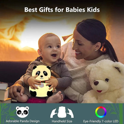 Cute Panda Squishy Night Light - Tap & Remote Control