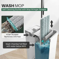 Mop & Bucket Wringer Set – 360° Self-Cleaning with Microfiber Pads photo 2