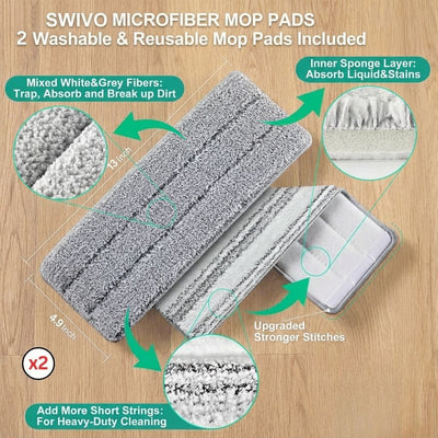 Mop & Bucket Wringer Set – 360° Self-Cleaning with Microfiber Pads