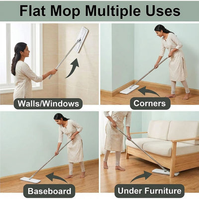 Mop & Bucket Wringer Set – 360° Self-Cleaning with Microfiber Pads